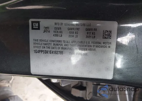 2014 Buick Verano z USA, uszkodzony, nr VIN 1G4PP5SK1E4162785